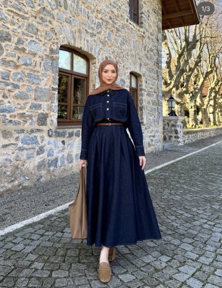 طقم تنورة جينز 810