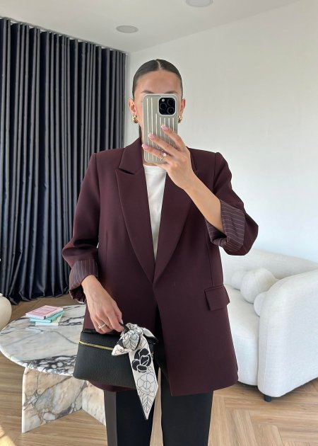 بليزر ببطانة مخططة 818