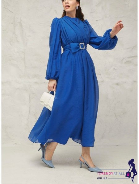 فستان ALİSA ORGANZA - ازرق