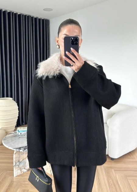 جاكيت  ب سحابين مع فرو ع القبة 776